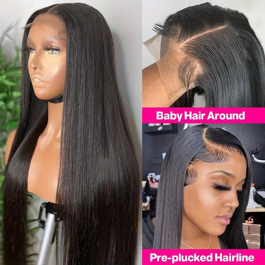Women's Front Lace Medium Hair Chemical Fiber Long Straight Wig