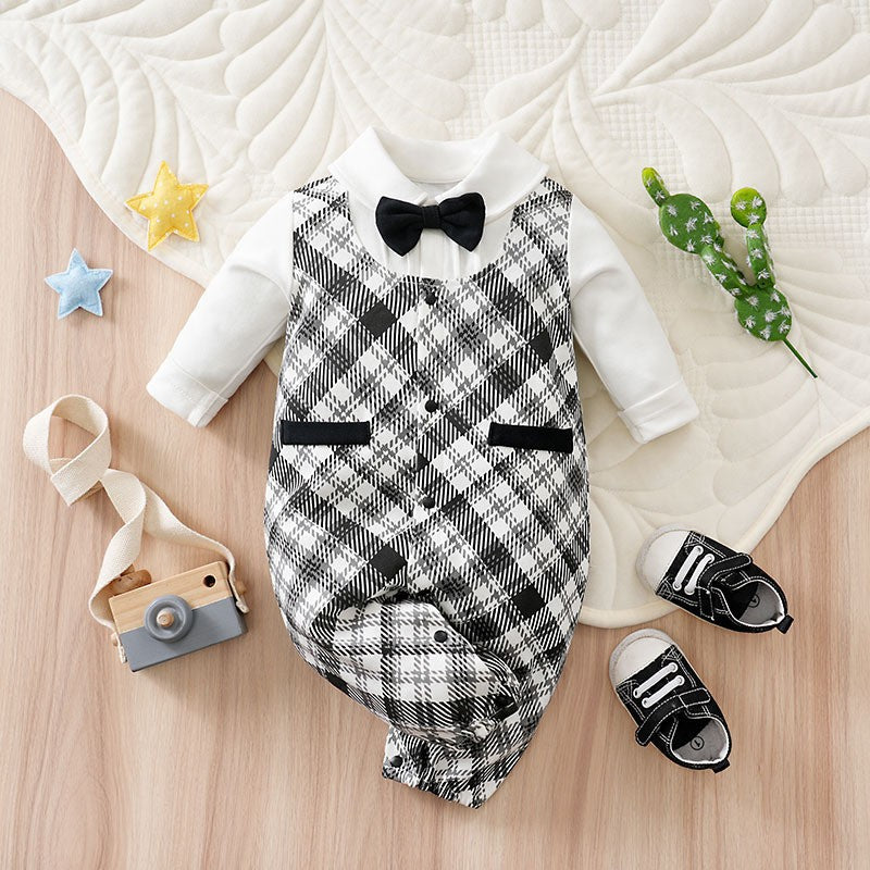 Jumpsuit Gentleman Clothes Long Sleeve Infant Jumpsuit, Climbing Suit