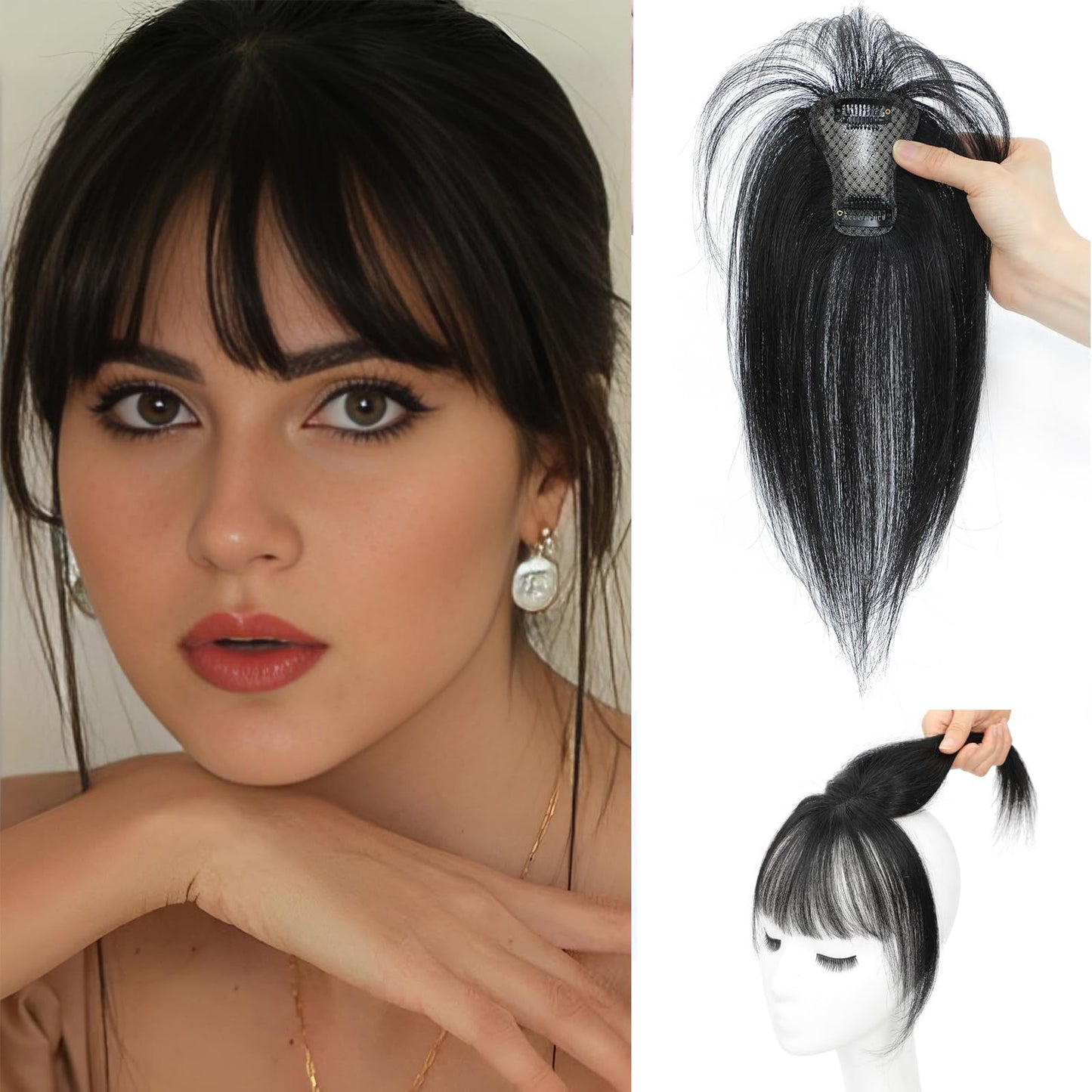 Piece Hand-woven Gaul Human French Seamless Covering Wig