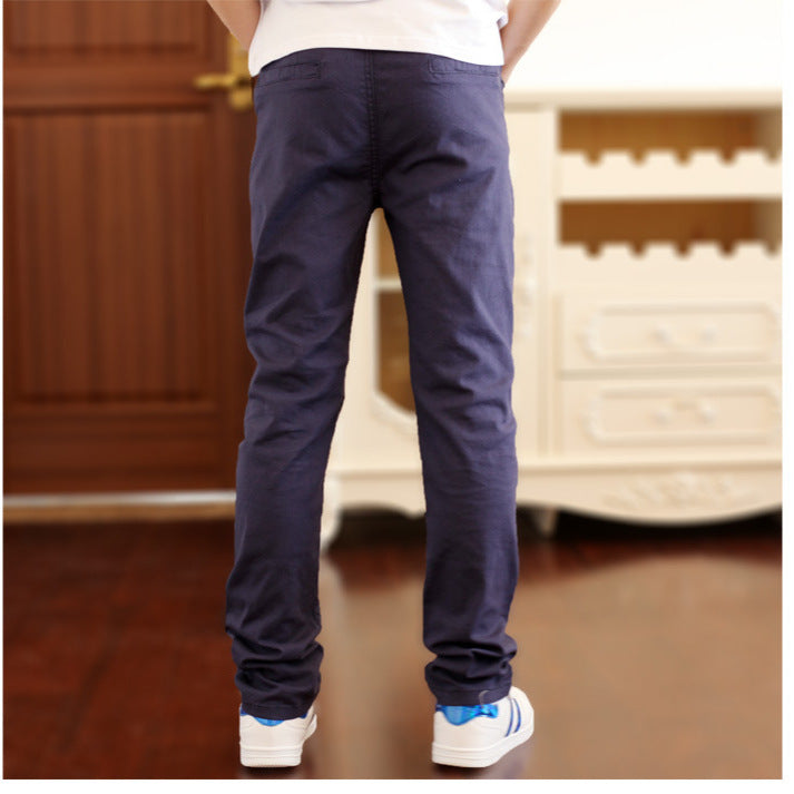 Thin White Black Casual Trousers Solid Children's Pants