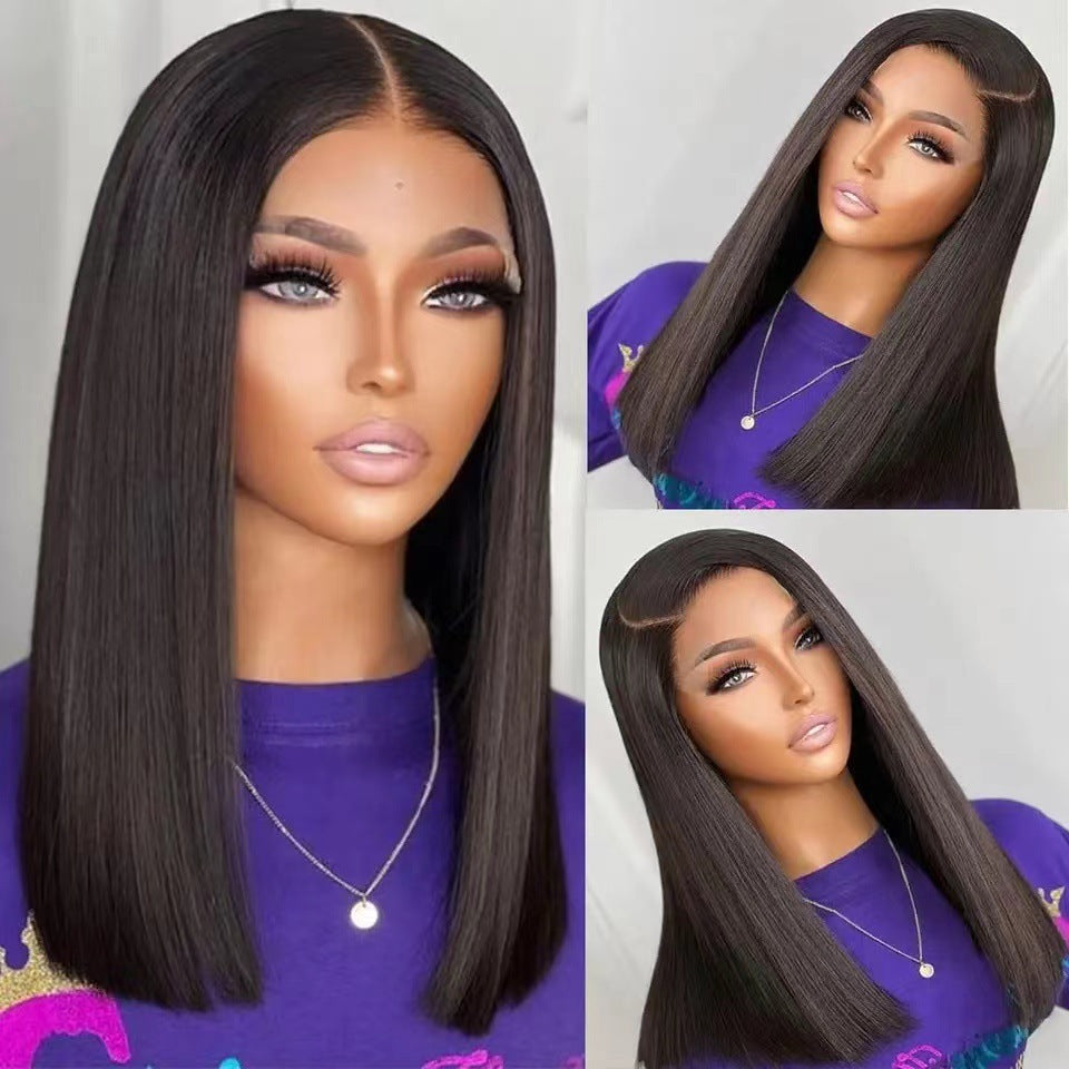 Popular Front Lace Long Bob Headgear Wig Short Straight Hair