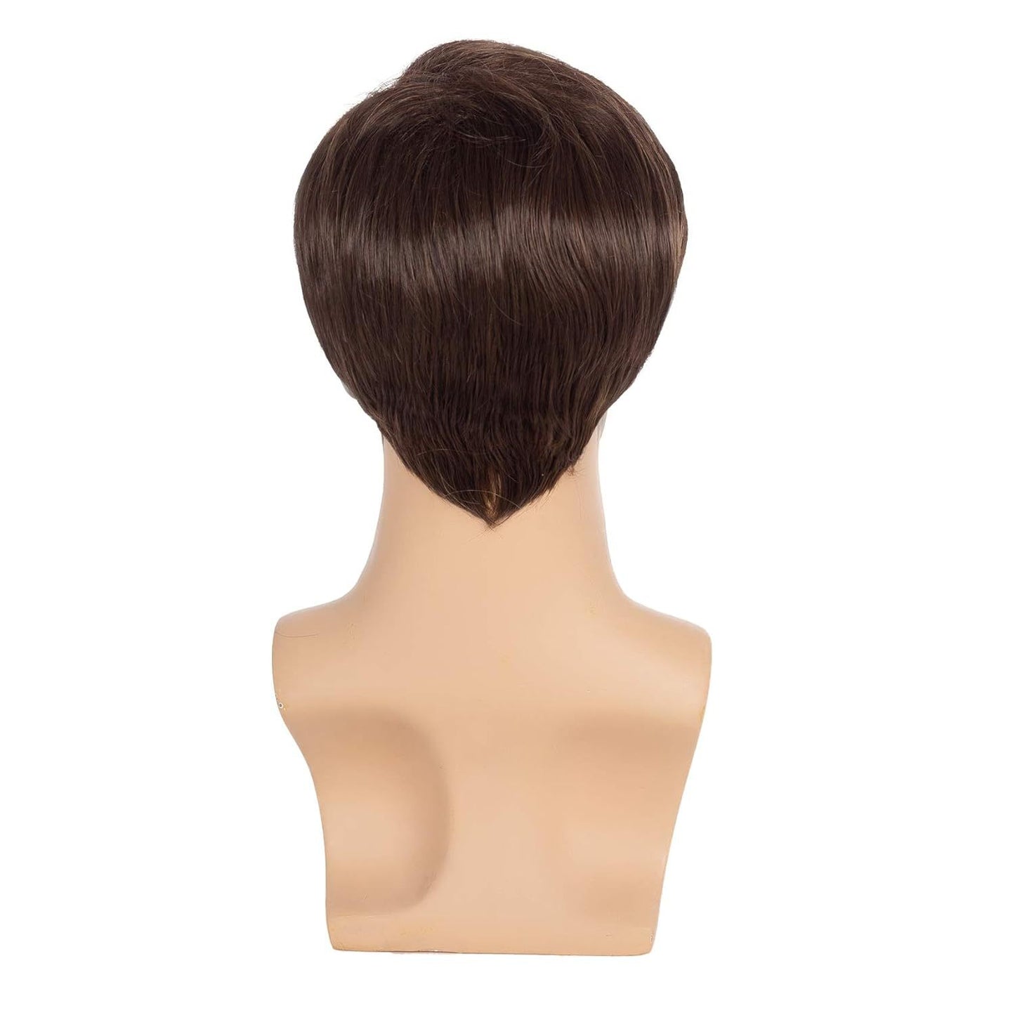 Men's Brown Partial Short Straight Hair Synthetic Men's Wig