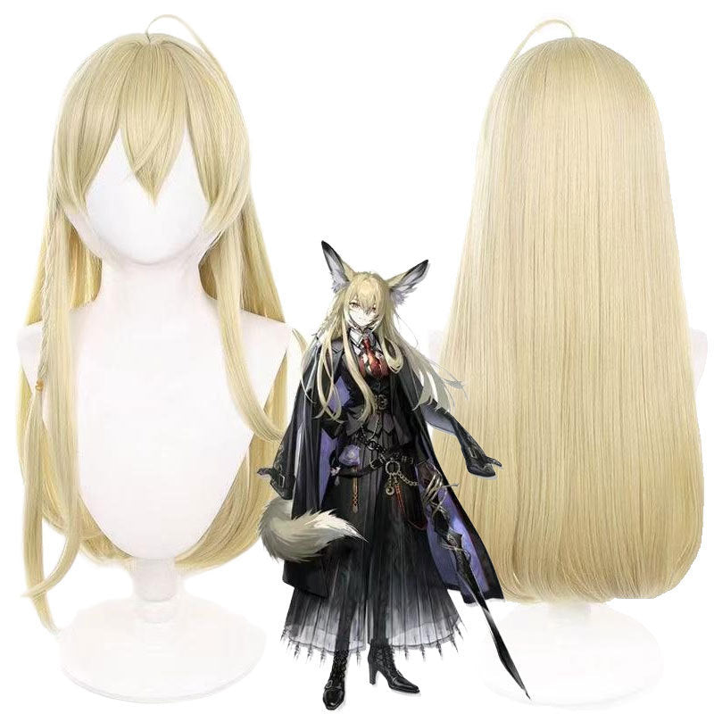Light Golden Long Straight Hair Band Cos Wig