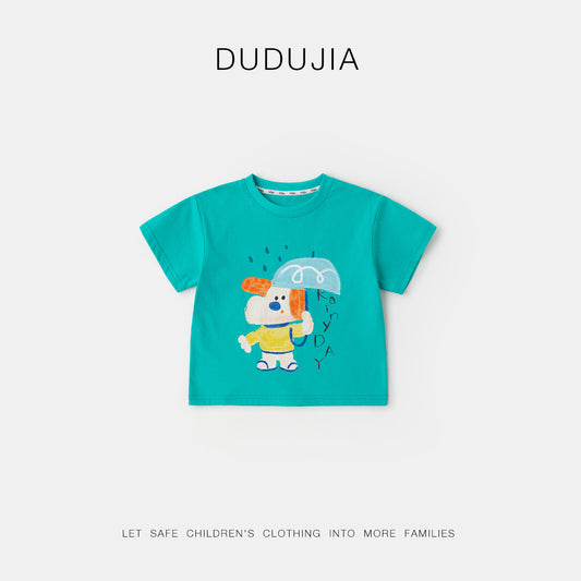 Children's Antibacterial Collection Boy's Short-sleeved Summer Tops Children's T-shirt