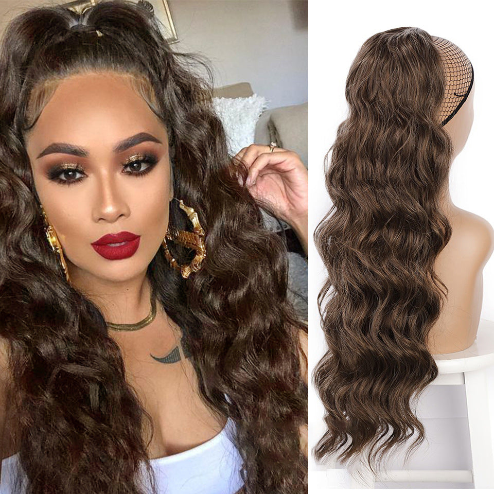 Women's Fiber Drawstring Hair Extension Big Wave Chemical Wig Ponytail