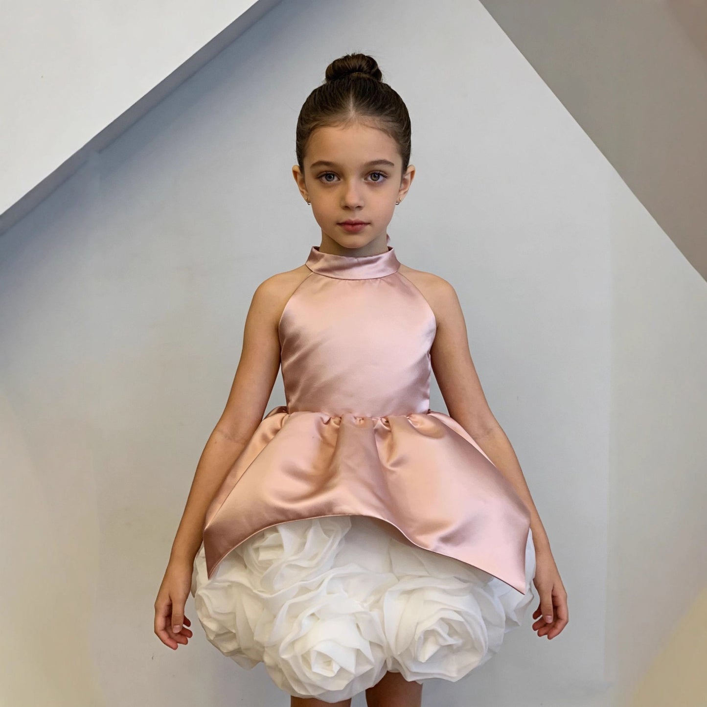 Children's Satin Sleeveless Halter Pettiskirt Party Birthday Children's Dress