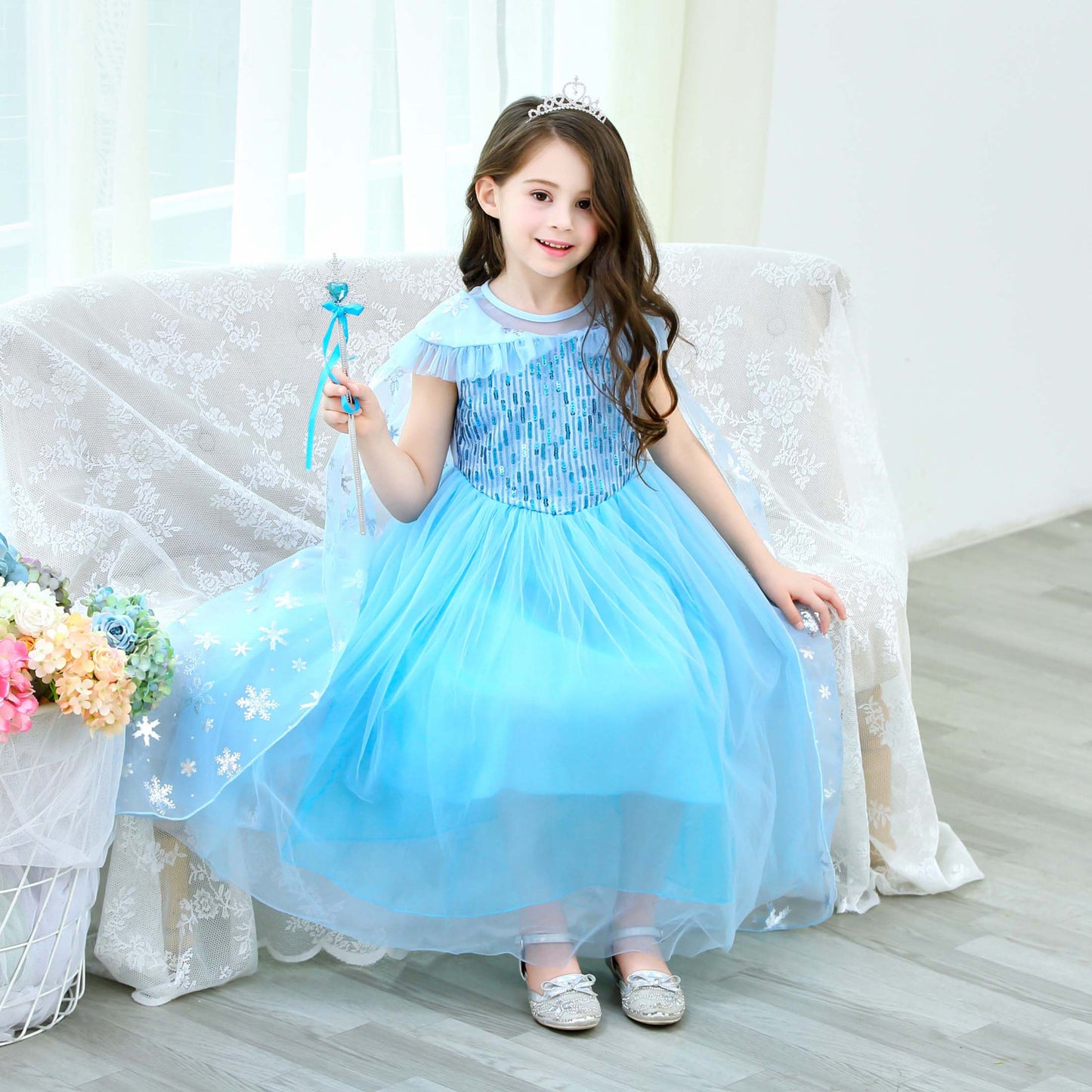 Children's Christmas Frozen Princess Elsa Costume Children's Dress