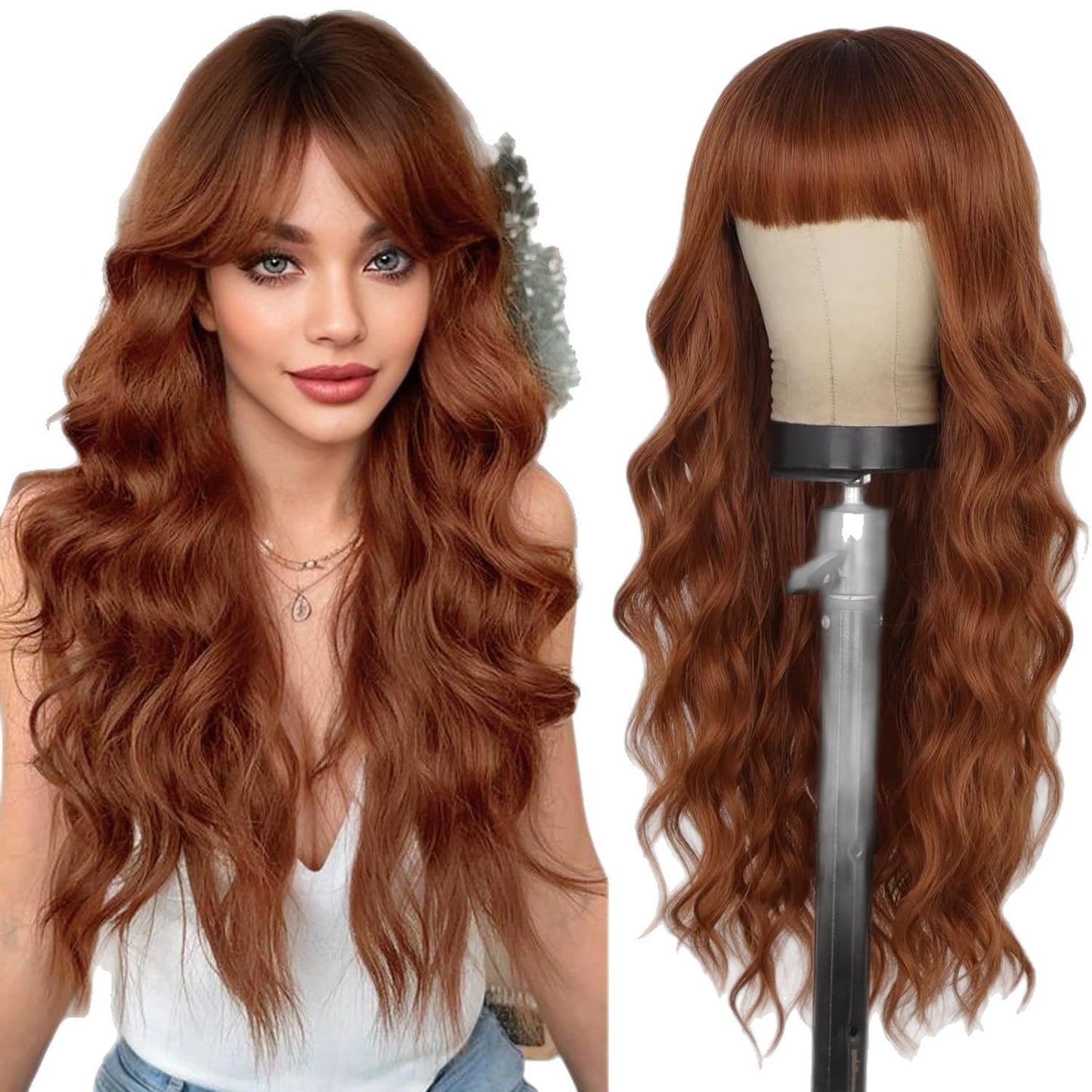 Women's Hair Dyeing Gradient Curly Big Wave Wig Long Curls