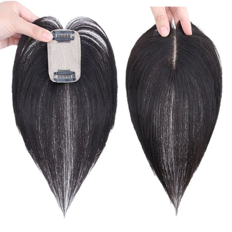 Fluffy Lady Volume Cover Gray Realistic Scalp Natural One Piece Wig