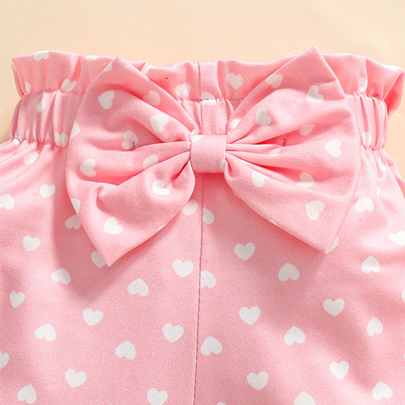 Children's Cute Cartoon Elephant Printed Short-sleeved Shorts Romper Headscarf Children's Suit