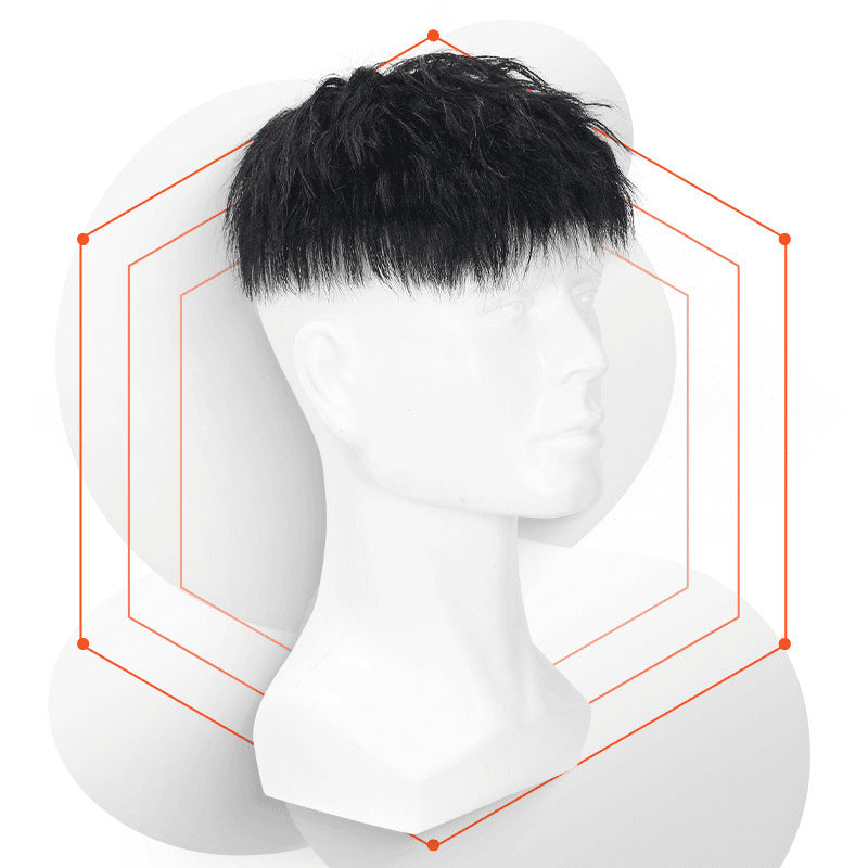 Men's Style Handsome Steel Clip Hot Invisible Seamless Real Head Supplementing Wig