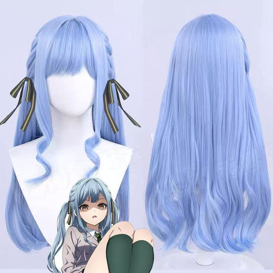 Silk Yi Blue Artificial Long Scalp Cos Wig