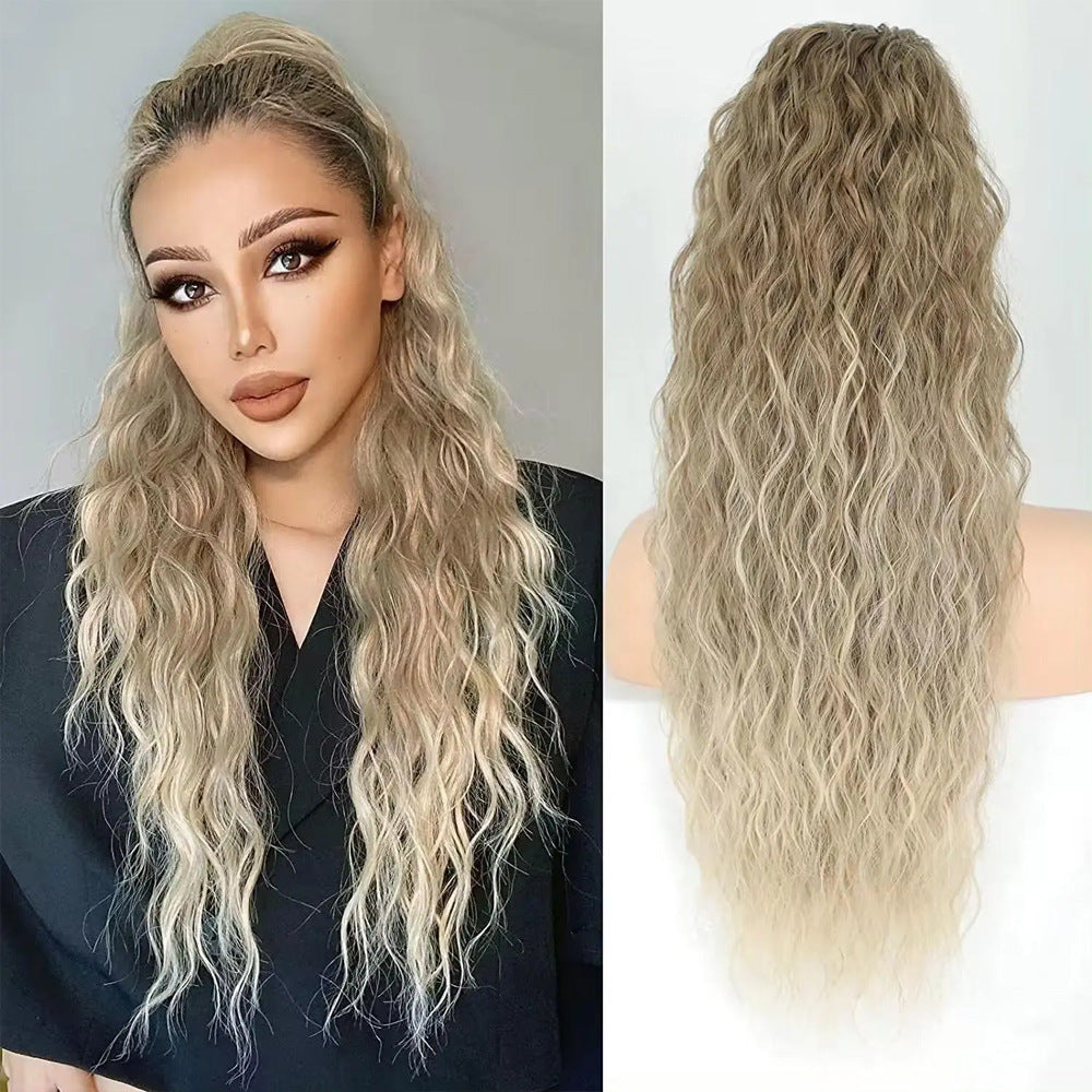 Women's Corn Curler Fluffy Drawstring Horse Tail Wig Ponytail