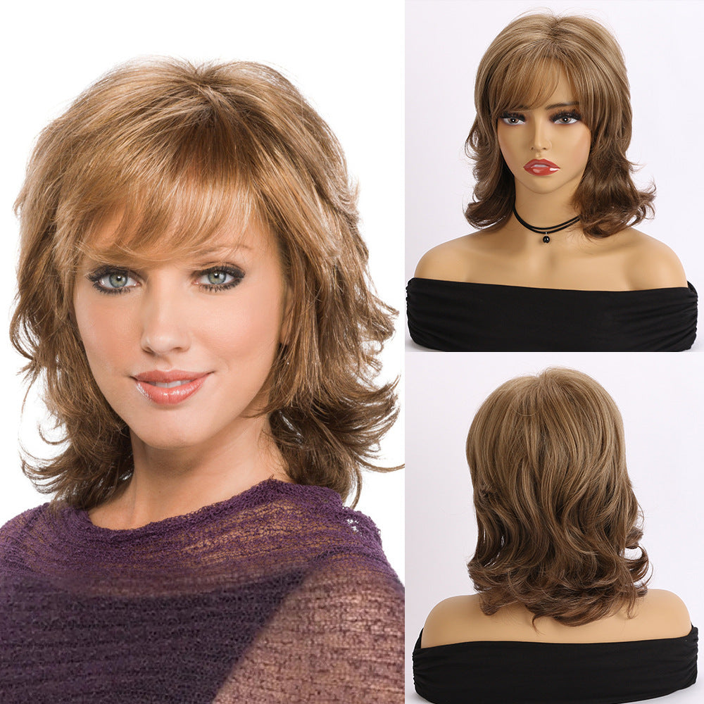 Fashion Realistic Side Bangs Chemical Fiber Wig Short Curly Hair