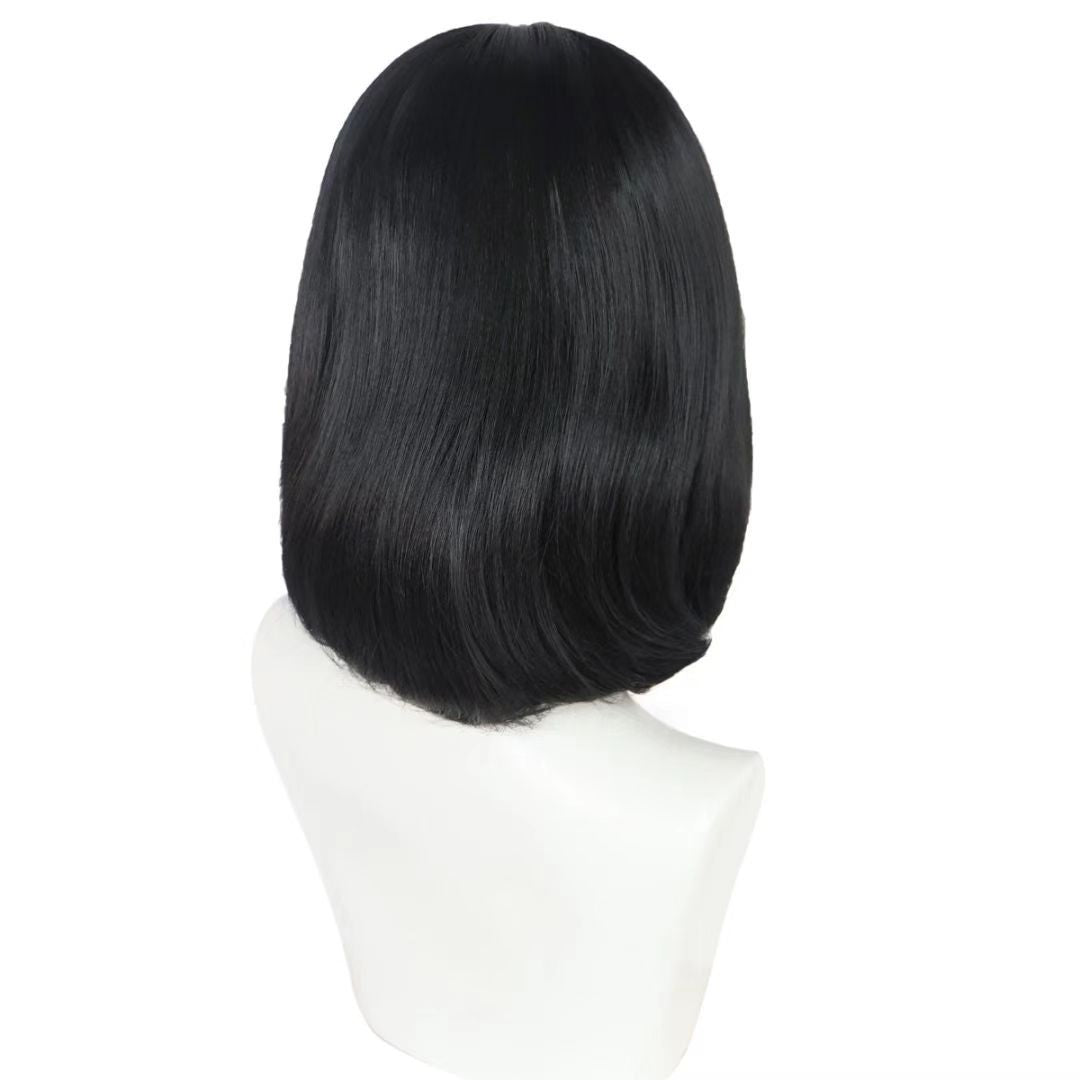 Men's Black Bangs Inner Buckle Short Hair Natural Fluffy Cos Wig