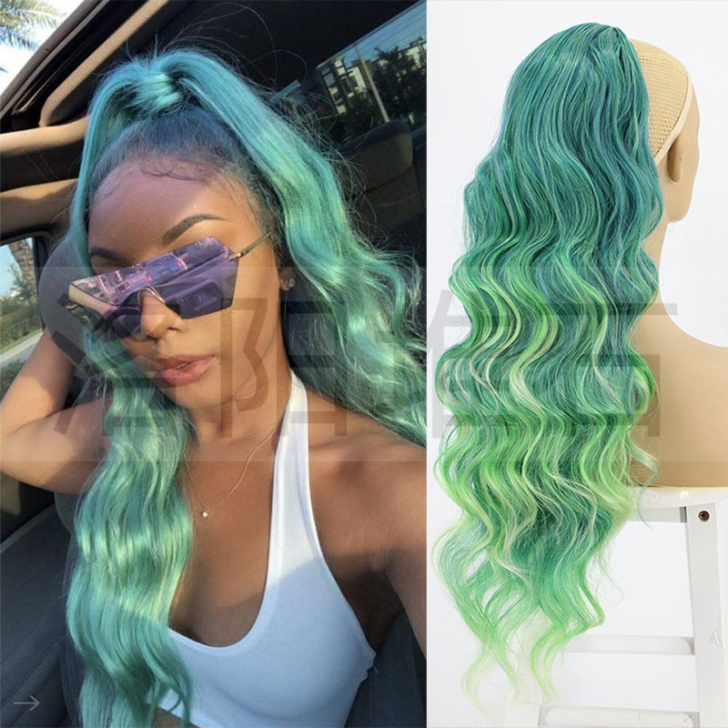 Women's Fiber Drawstring Hair Extension Big Wave Chemical Wig Ponytail
