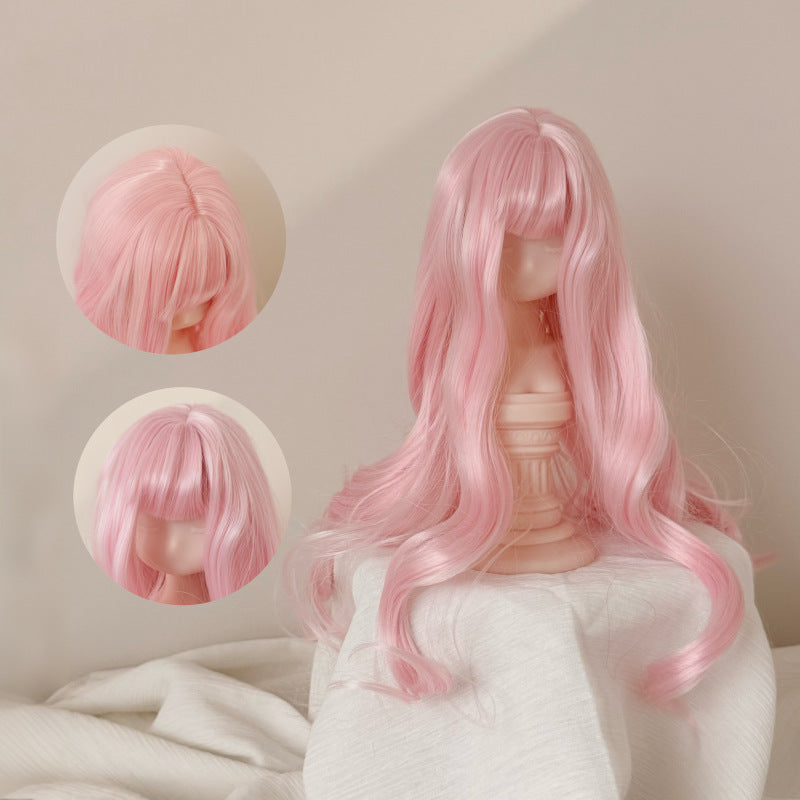 Silk Straight Bangs Long Curly Hair Dress Up Cos Wig