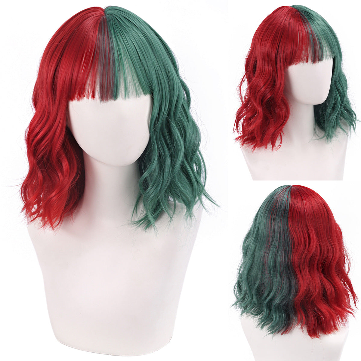 Versatile Comfortable Fringe Festival Water Ripple Wig Short Curly Hair
