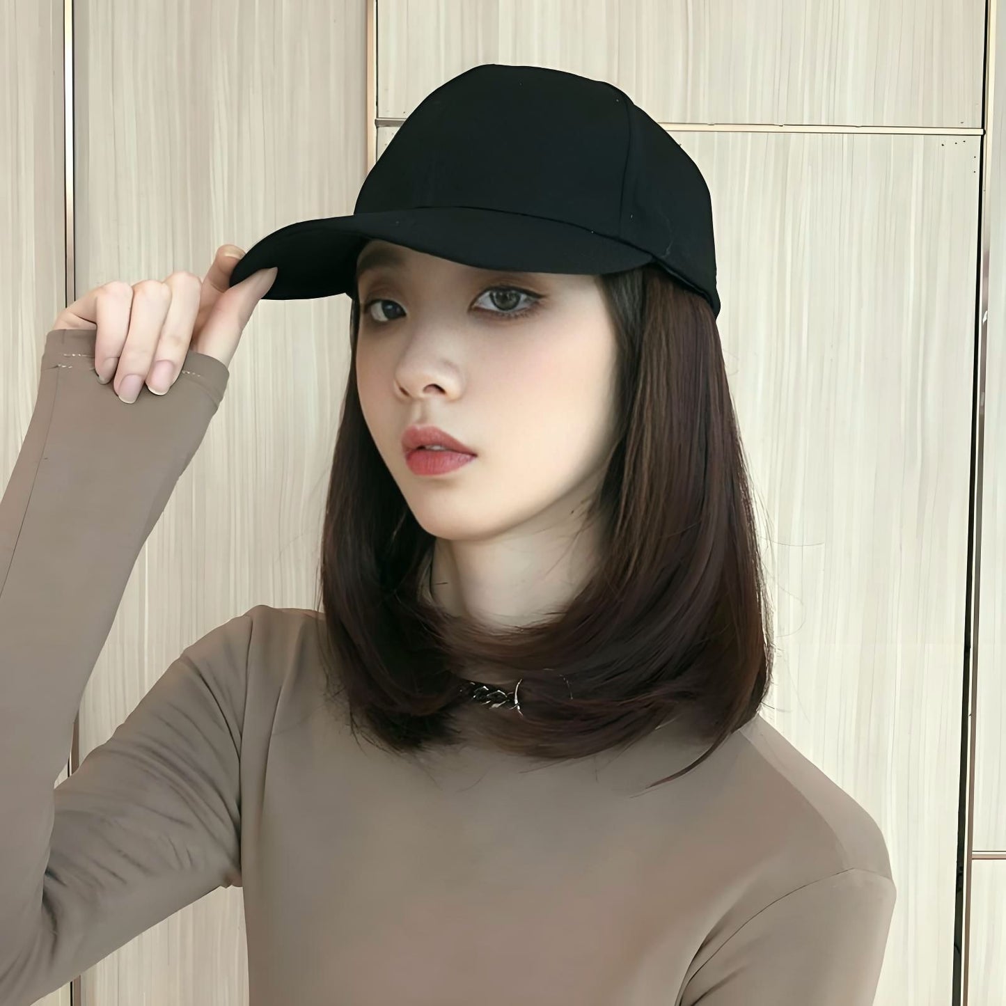 Short Straight Hair Clavicle Inner Buckle Artificial Natural Realistic Daily Other Wig