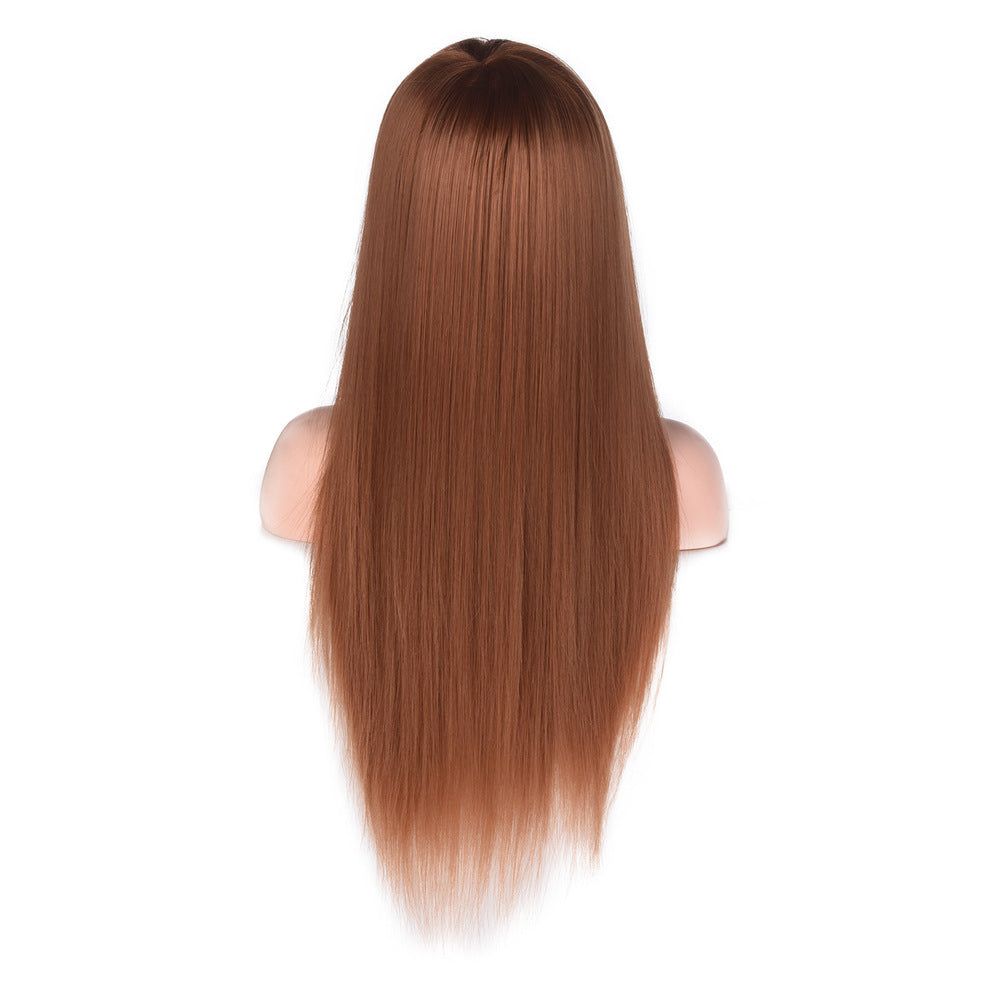 Practice Hairdressing Updo Braided Hair Chemical Fiber Cutting Mock Model Long Straight Wig