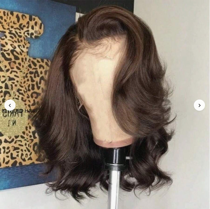 Graceful Front Lace Short Curly Hair Wig Long Curls