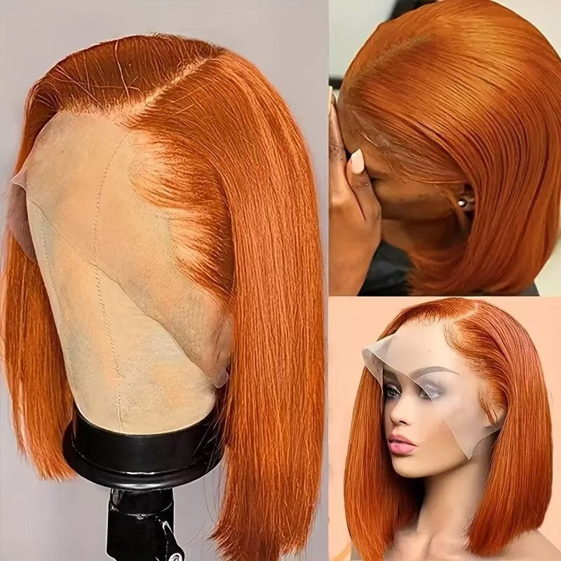 Cool Brazilian Bob With Frontal Human Wig Short Straight Hair