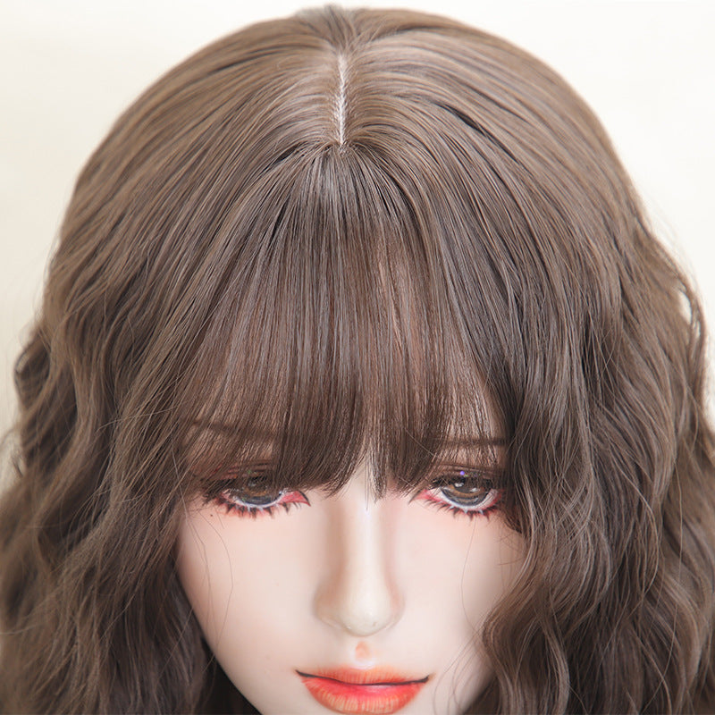 Small Curls Sheath Water Ripple Female Long Comic Bangs Round Wig Short Curly Hair