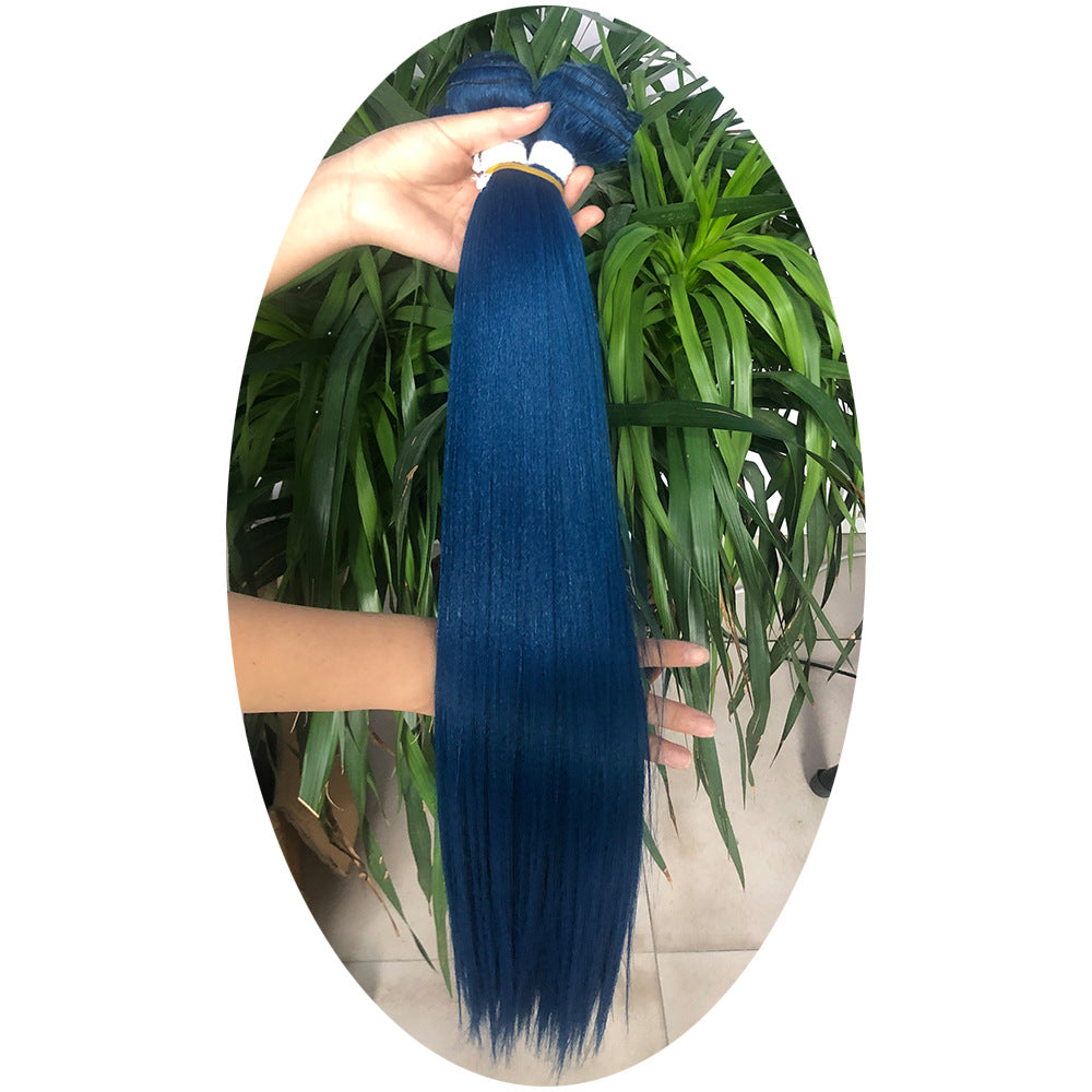 Women's Chemical Fiber African Hair Band Weft Long Straight Wig
