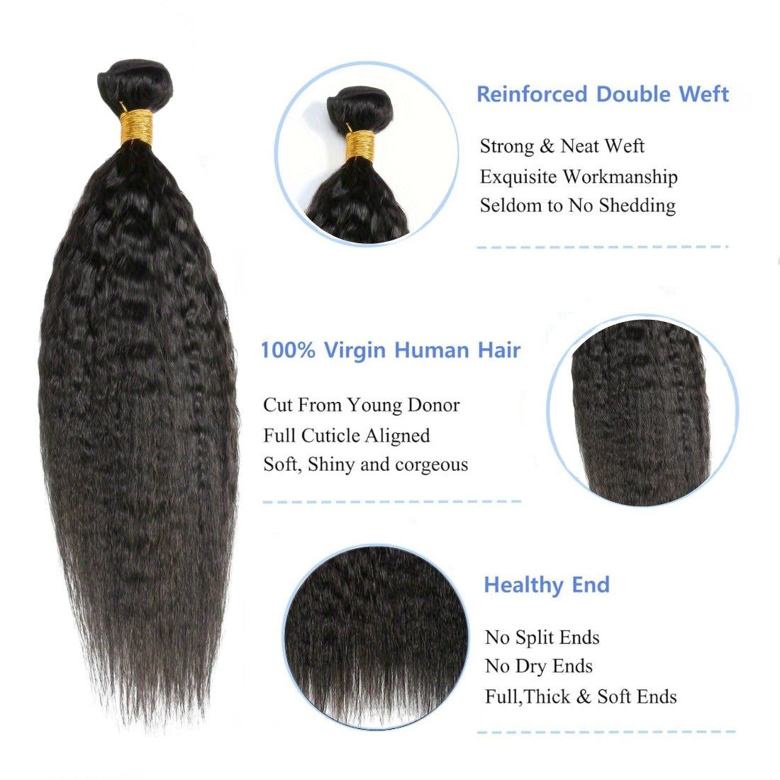 Trendy Beautiful Unique Durable Human Extension Real Hair Wig