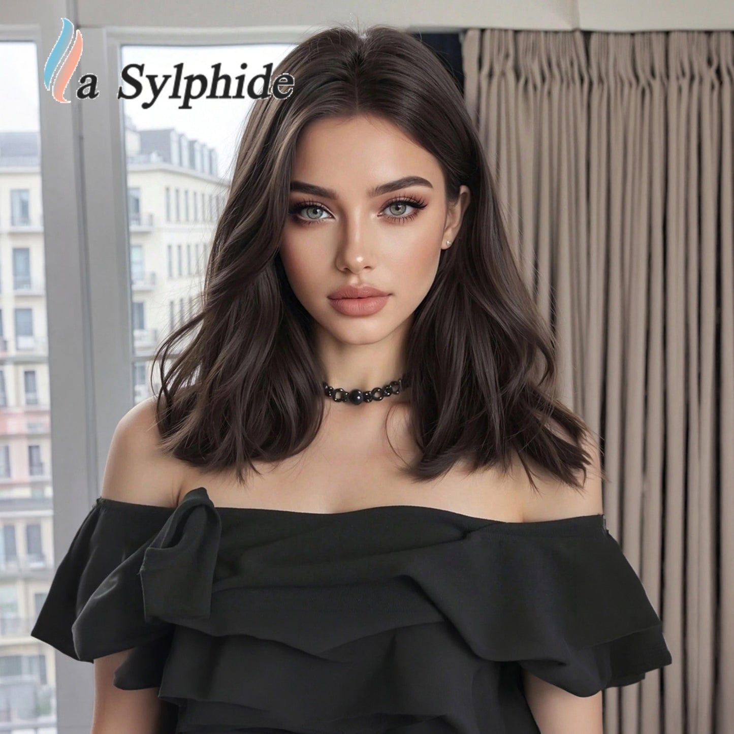 Female High Skull Top Fiber Rose Net Daily Wig Short Curly Hair