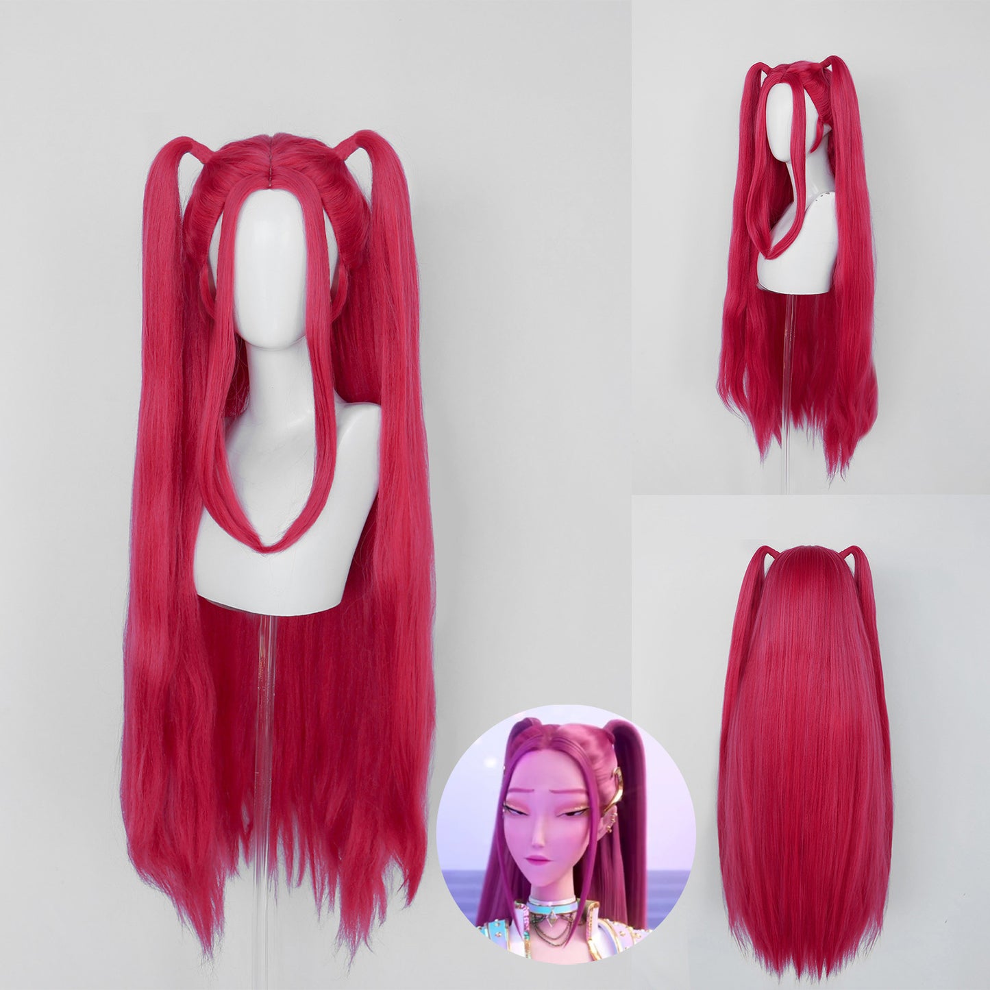 Witch Hunting Red Long Straight Hair Cos Wig