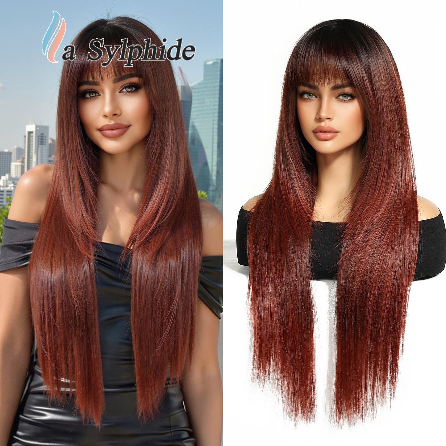 Women's Black Long Straight Fiber High Level No Need To Real Hair Wig