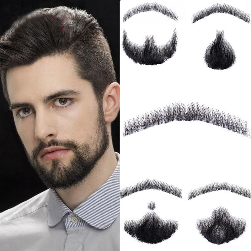 Men's Simulation Tin Beard Handlebar Mustache Invisible Realistic Other Wig