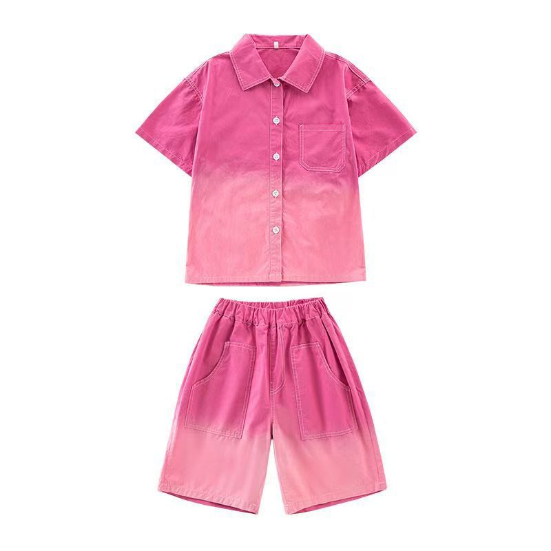Children's Denim Summer Wear Short-sleeved Shorts Two-piece Children's Suit