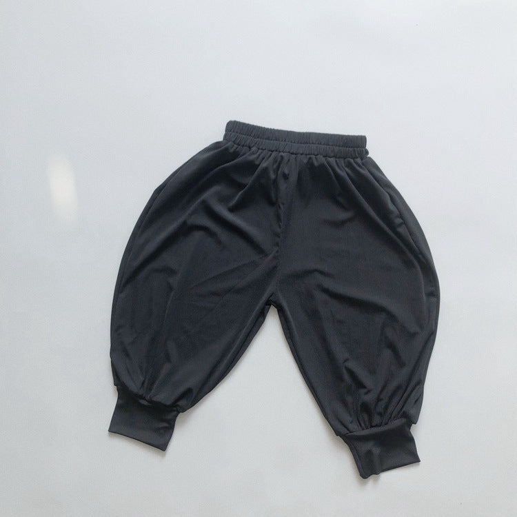 Children's Cool Summer Shaking Korean Style Loose Wide Leg Ice Silk Children's Pants