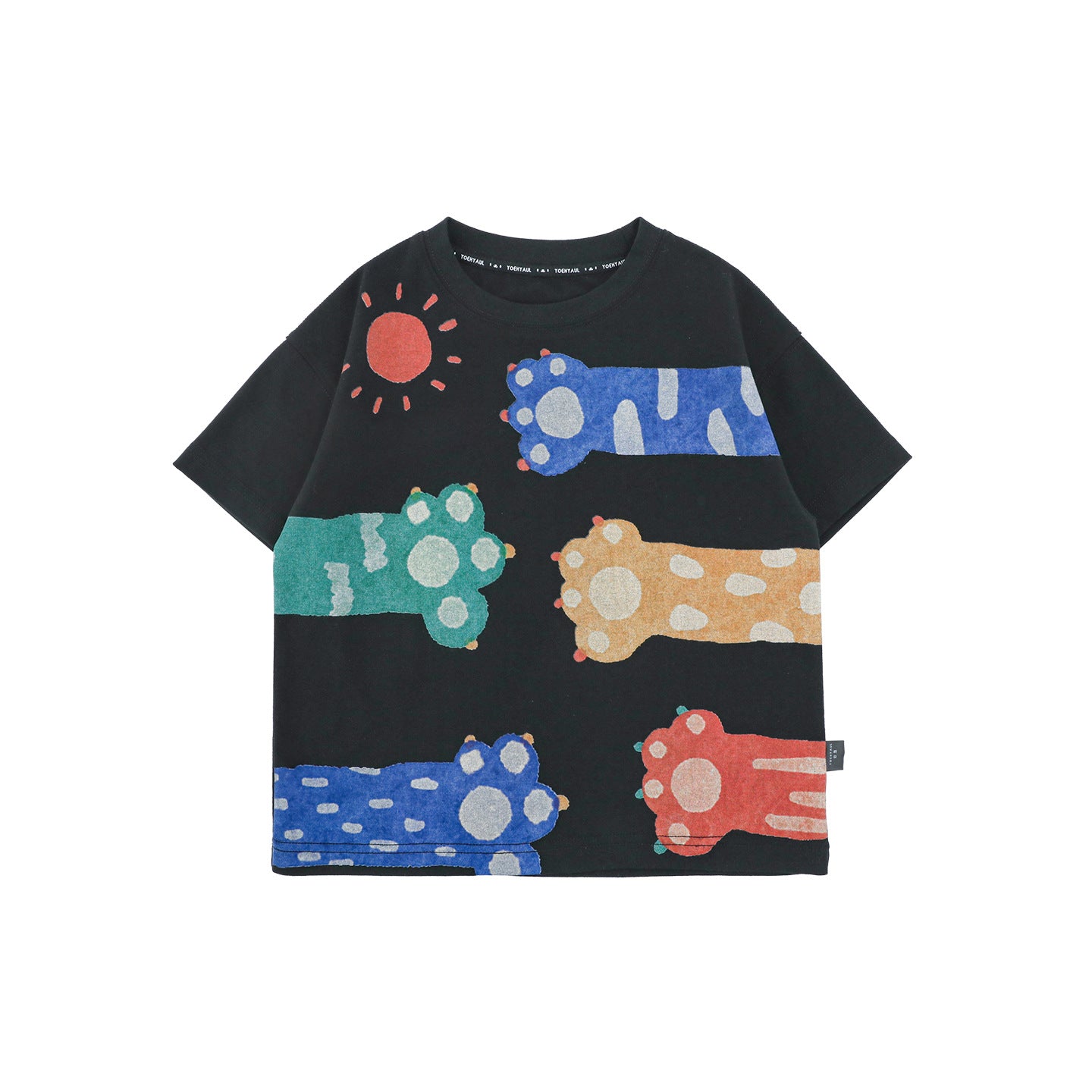 Cartoon Cloud Shield Colorful Zoo Summer Cute Breathable Short Sleeve Children's T-shirt