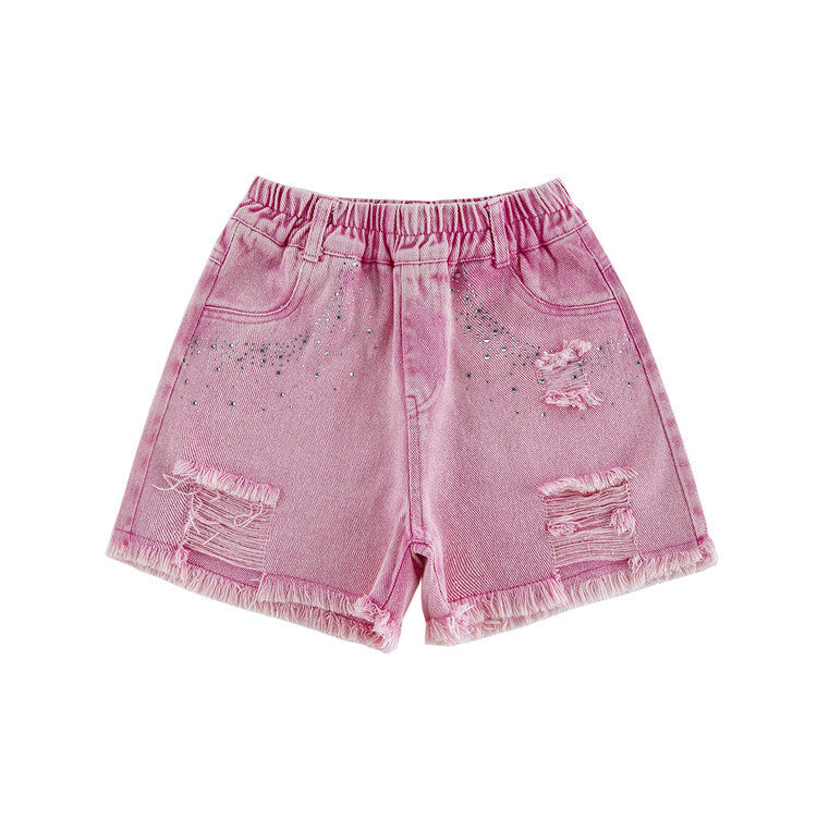 Children's Sweet Hot Summer Letter Short Sleeve Medium Big American Children's T-shirt
