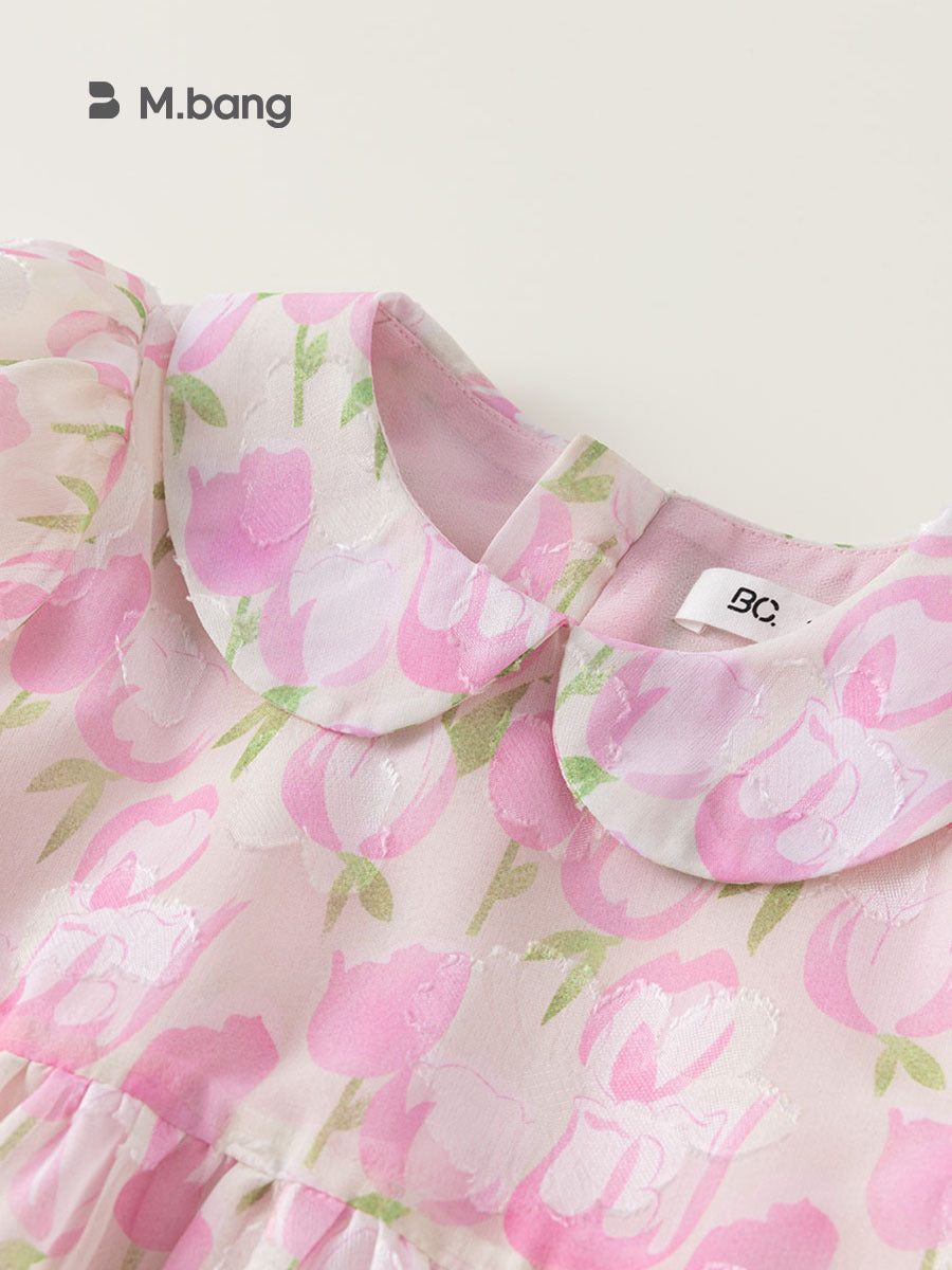 Children's Clothing Princess Summer Pink Floral Little Children's Dress