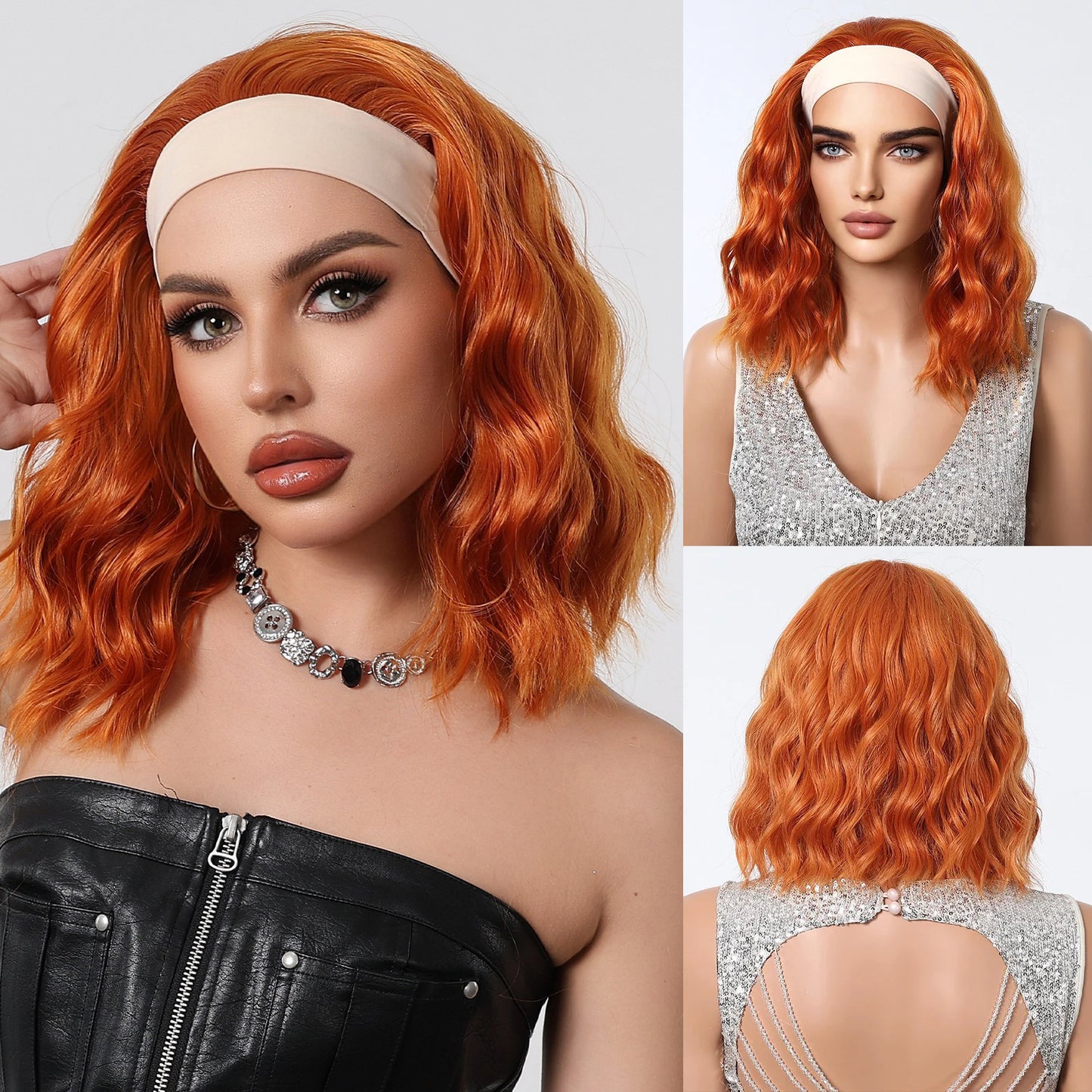 Hair Band Female Black Small Curly Brown Straight Mechanism Wig Long Curls