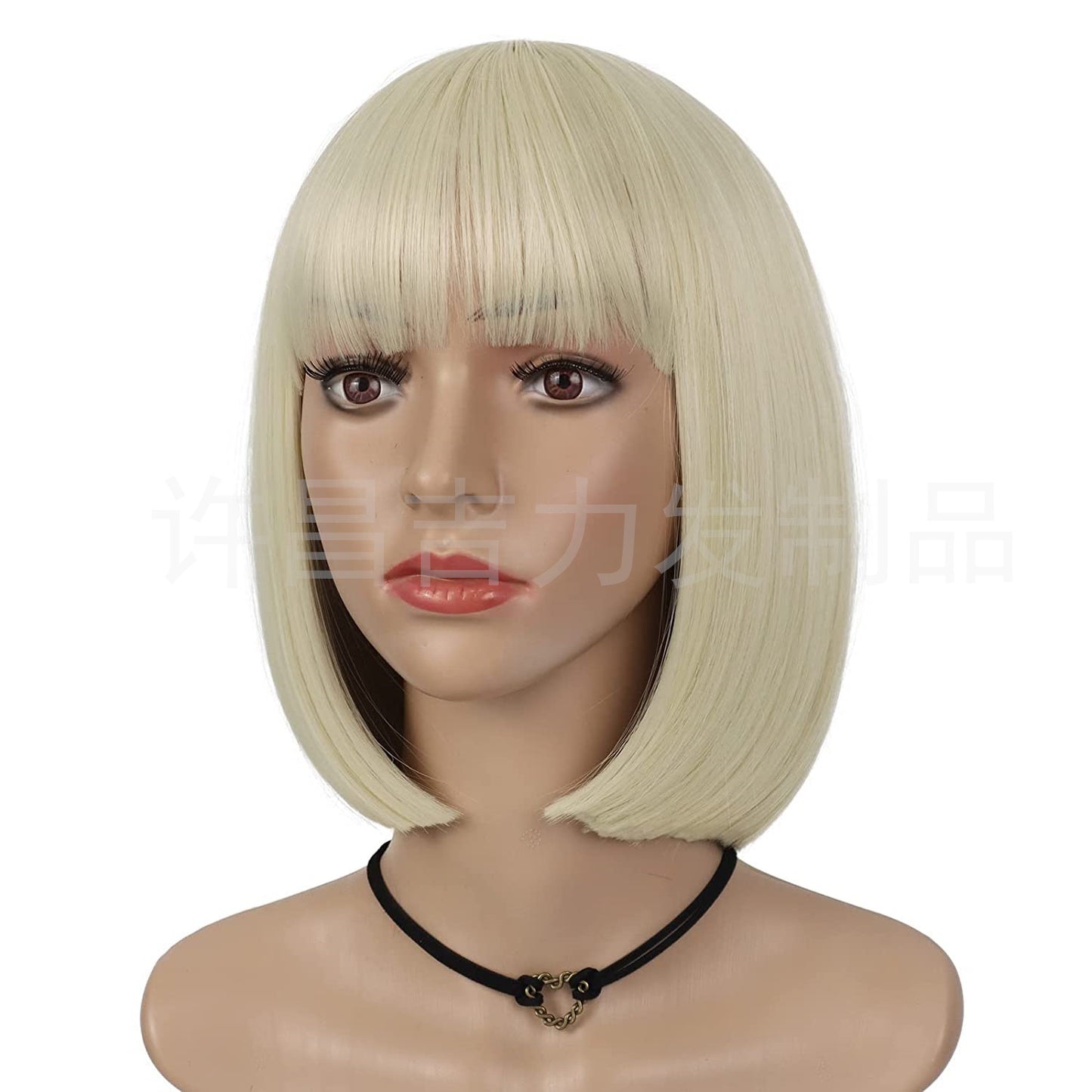 Unique Head Cover Bangs Synthetic Wigs Wig Short Straight Hair
