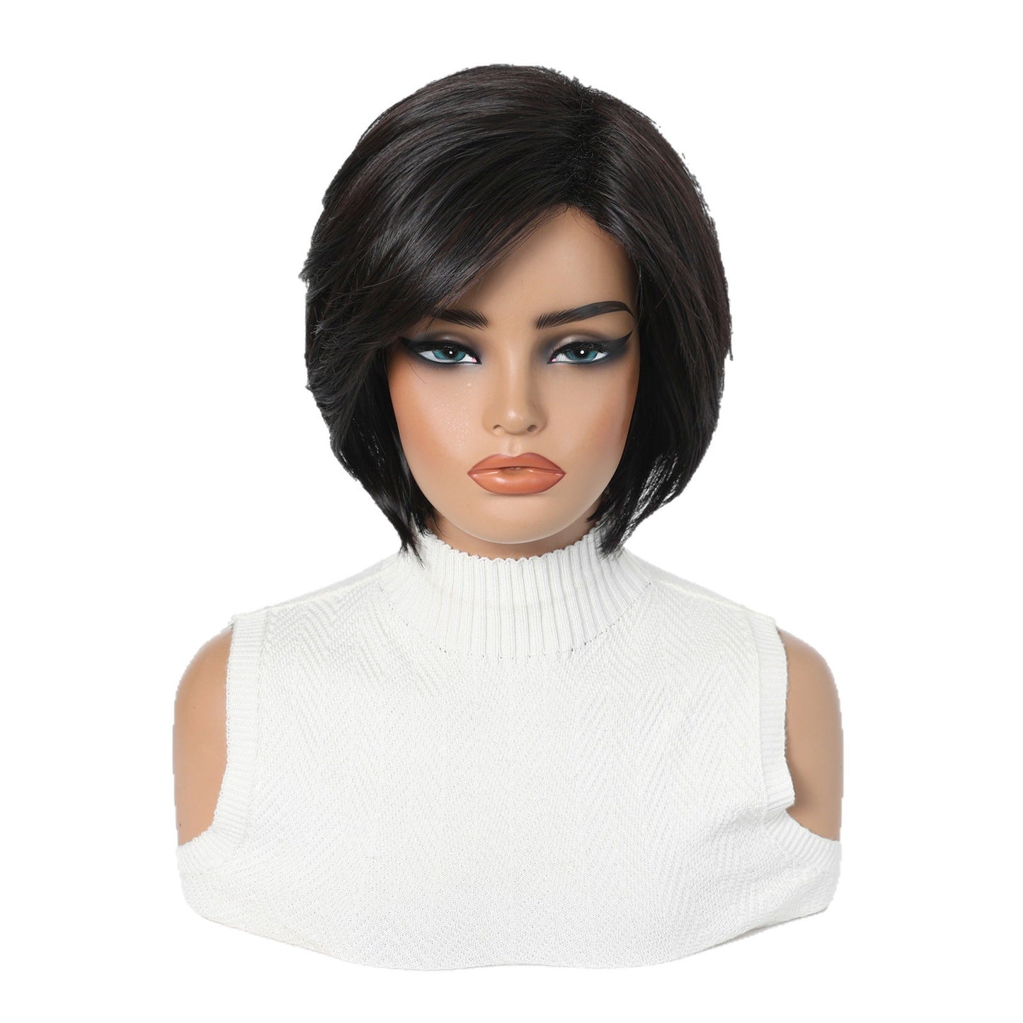 Women's Natural Realistic Fiber Simple Younger Fashion Small Wig Short Straight Hair