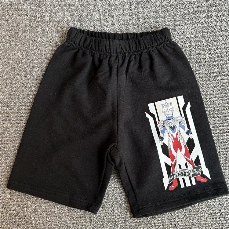 Children's Summer Cartoon Series Clothing Stretch Looped Pile Children's Pants