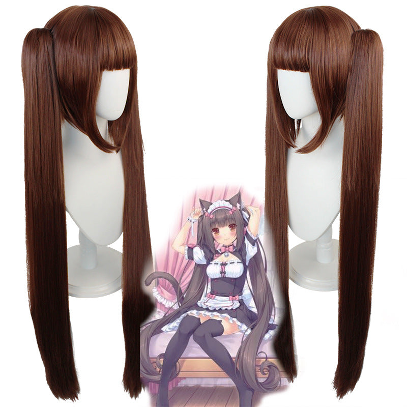 Paradise Chocolate Vanilla Character Fiber Pairs Cos Wig