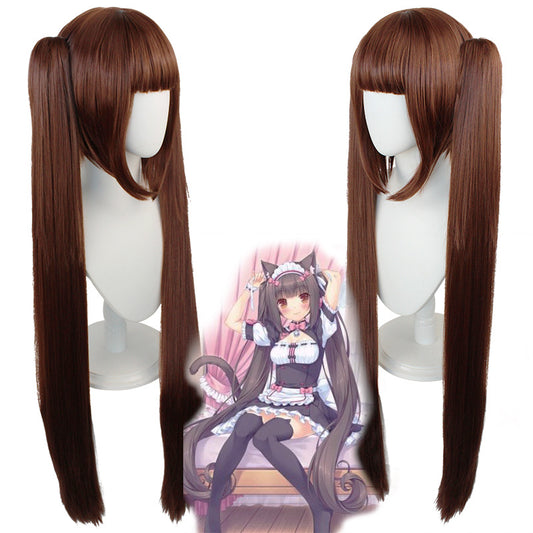 Paradise Chocolate Vanilla Character Fiber Pairs Cos Wig