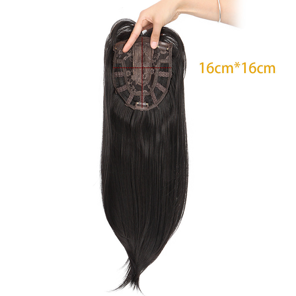 Hair Supplementing Piece Simulation Scalp Mid-length Head Covering Gray Wig