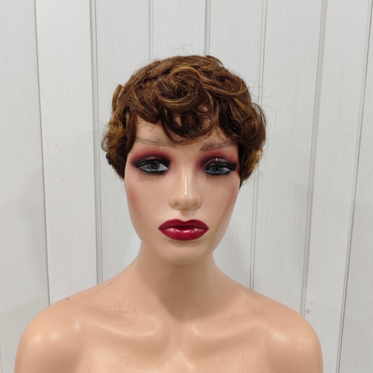 Durable Trendy Creative Pixie Cut Human Wig Short Curly Hair
