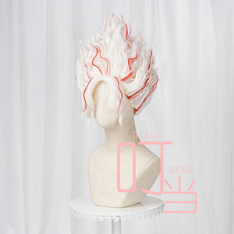 When Red White Dyed Hair Top Cos Wig
