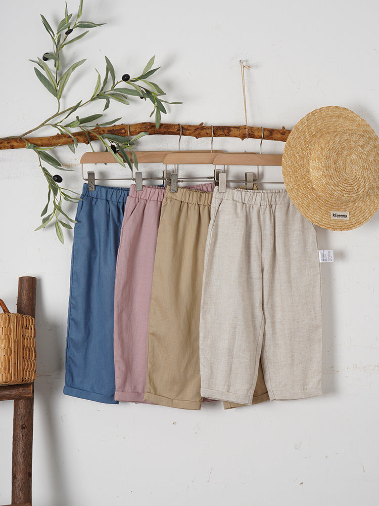 Children's Solid Color Trousers Summer Breathable Refreshing Children's Pants