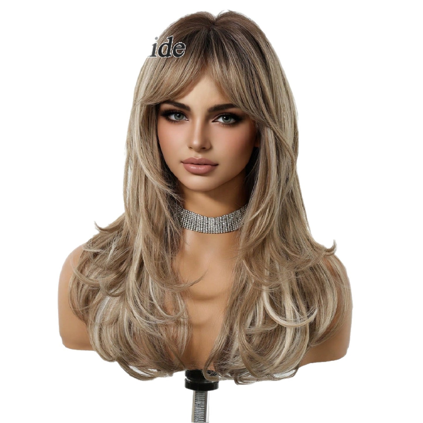 Resistant Golden Overseas Warehouse Curly Hair Bangs Wig Long Curls