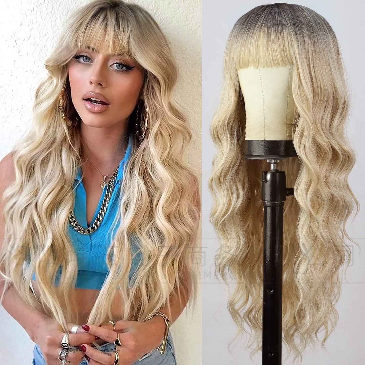 Women's Natural Fluffy Big Wave Curly Hair Wig Long Curls